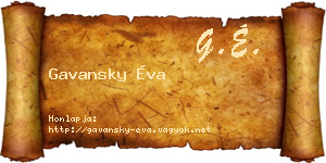 Gavansky Éva névjegykártya