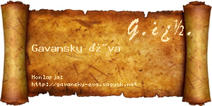 Gavansky Éva névjegykártya