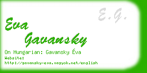 eva gavansky business card